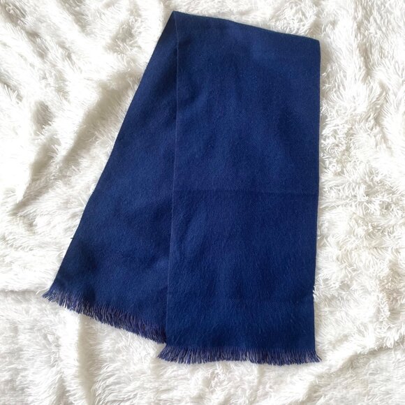 Royal Blue Winter Scarf With Fringe Unisex 52" x 11" Wide Warm Soft Accessory - Picture 8 of 8